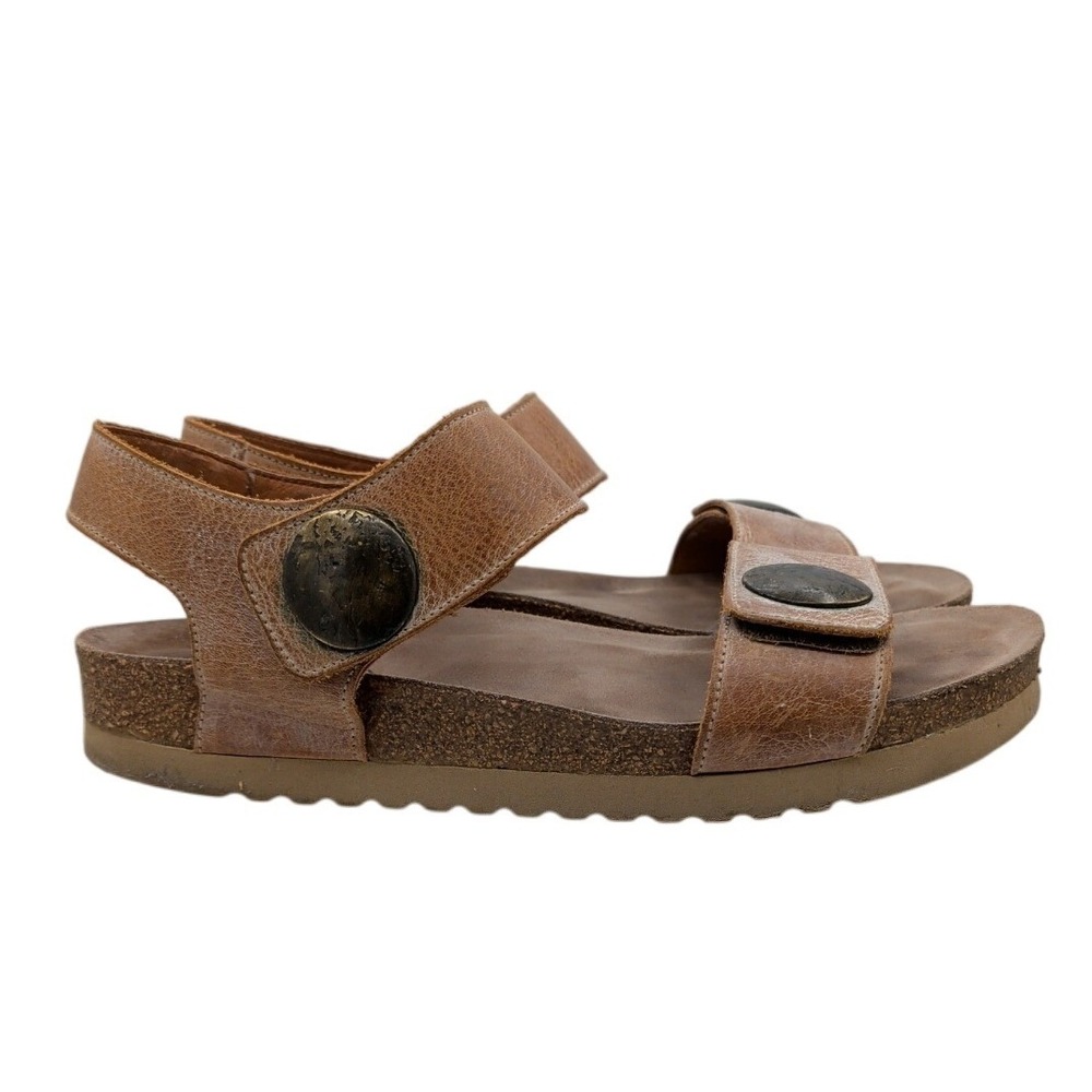 Taos Luckie Camel Leather Slingback Sandals Womens 9-9.5 EU 40 Portugal LUC-5246